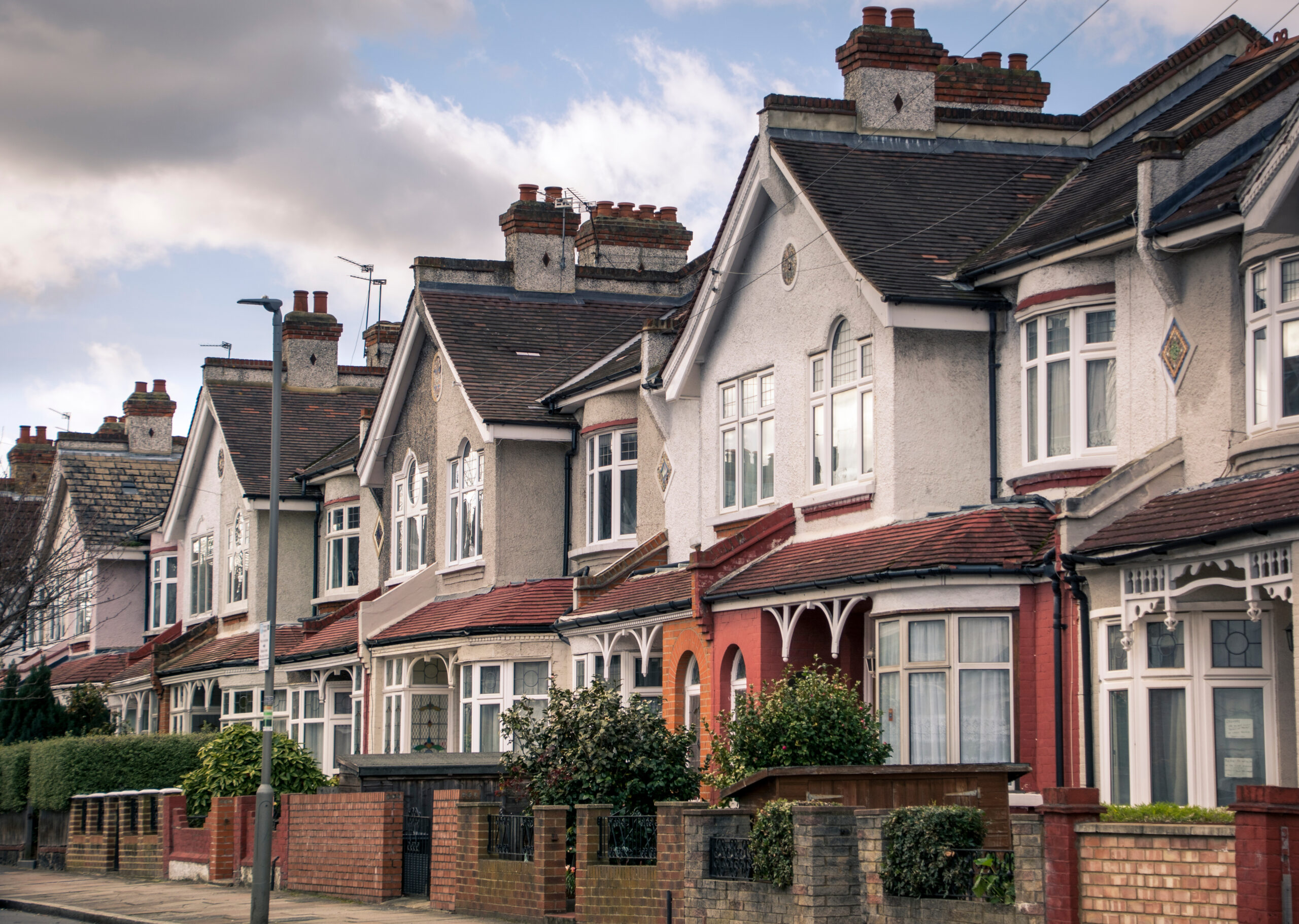 A street of typical British houses